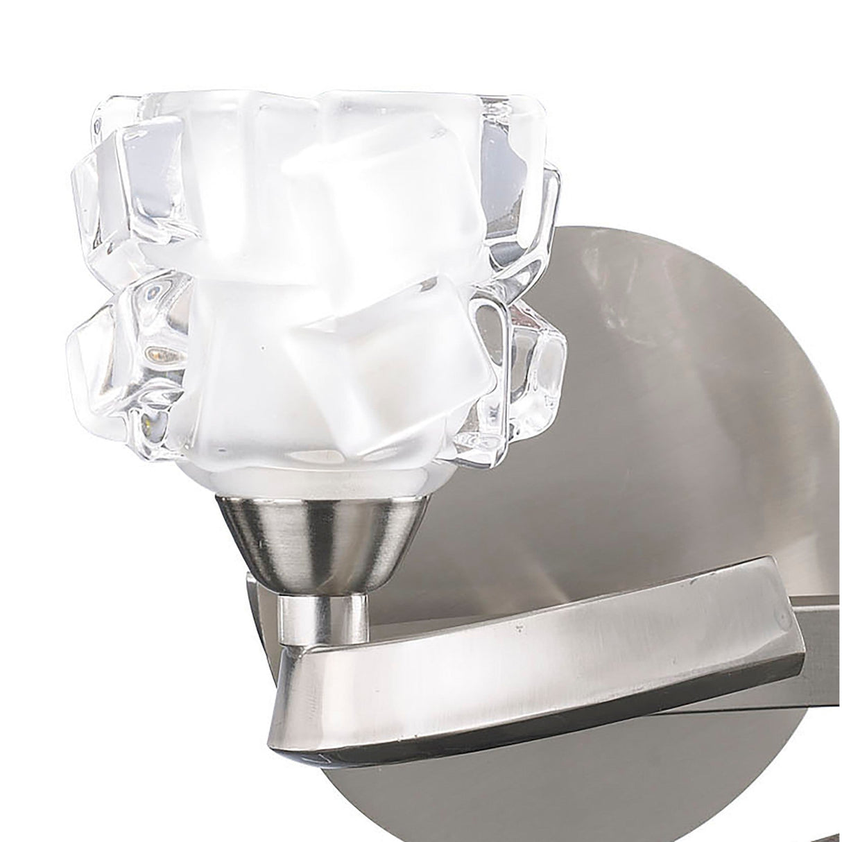 Ice 2 Light Wall Light With Switch - Satin Nickel