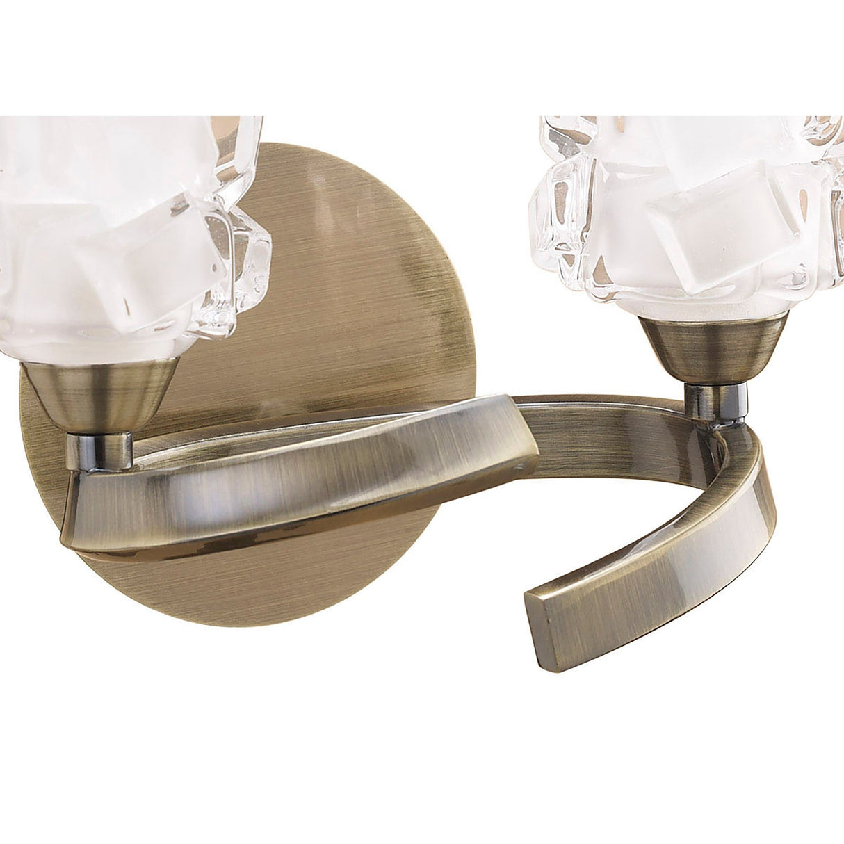 Ice 2 Light Wall Light - Antique Brass