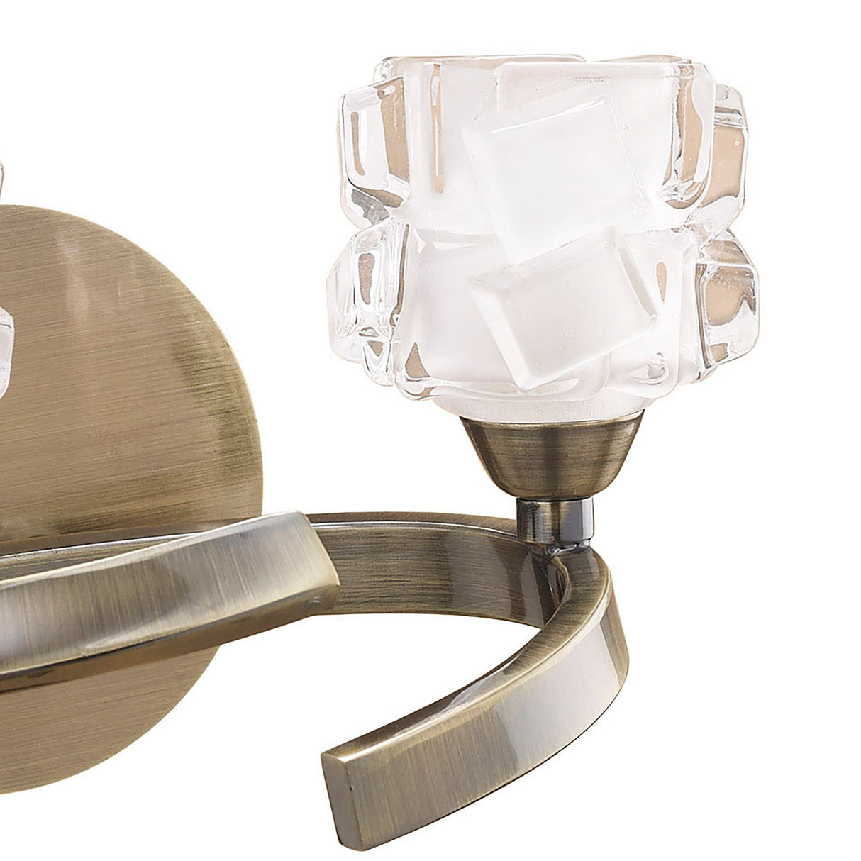Ice 2 Light Wall Light - Antique Brass