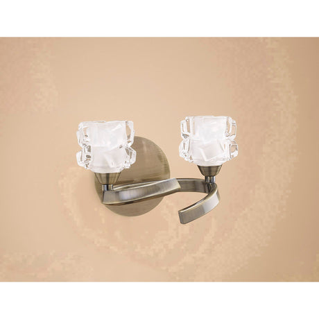 Ice 2 Light Wall Light - Antique Brass
