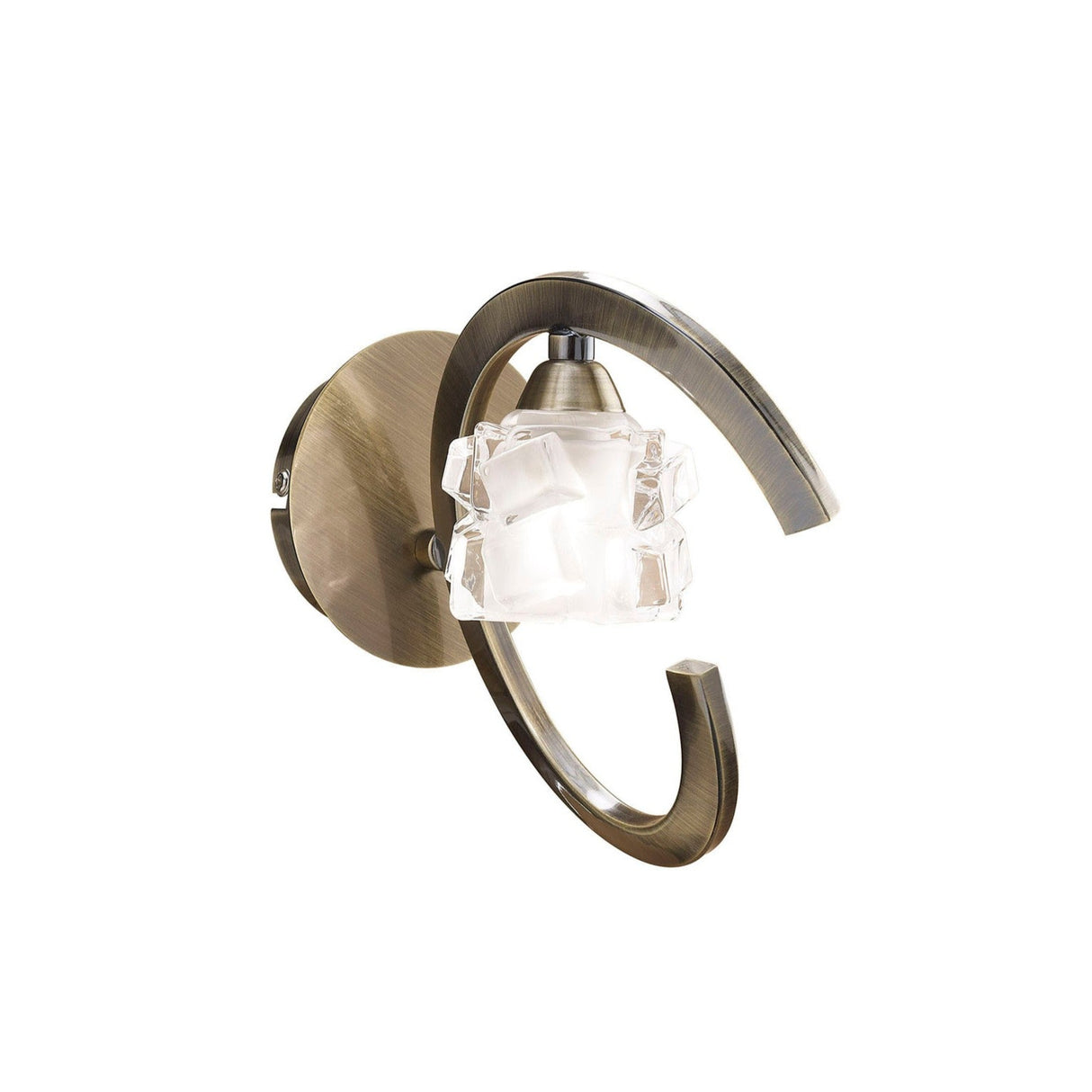 Ice 1 Light Wall Light - Antique Brass