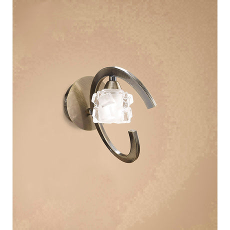 Ice 1 Light Wall Light - Antique Brass
