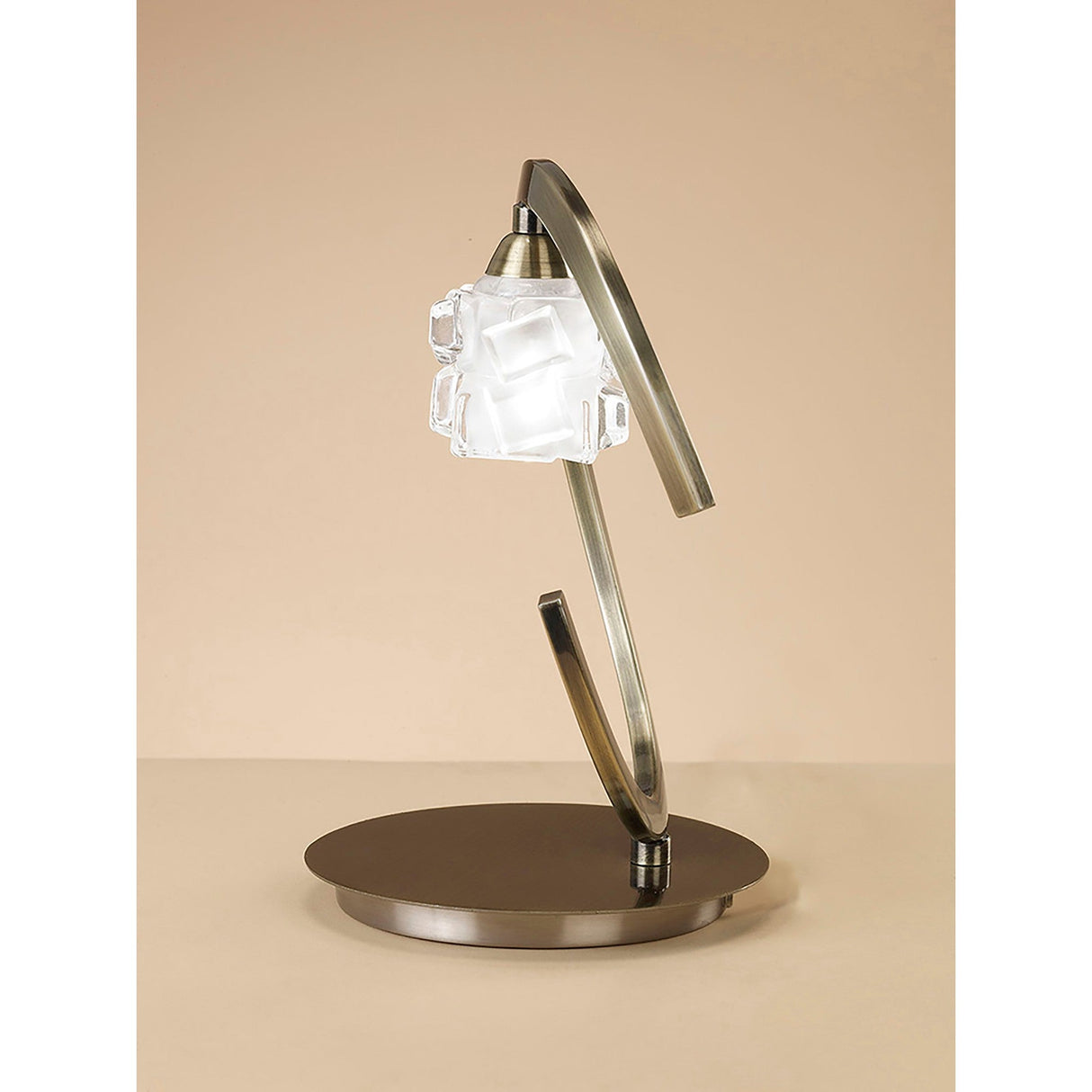 Ice 1 Light Table Lamp - Antique Brass