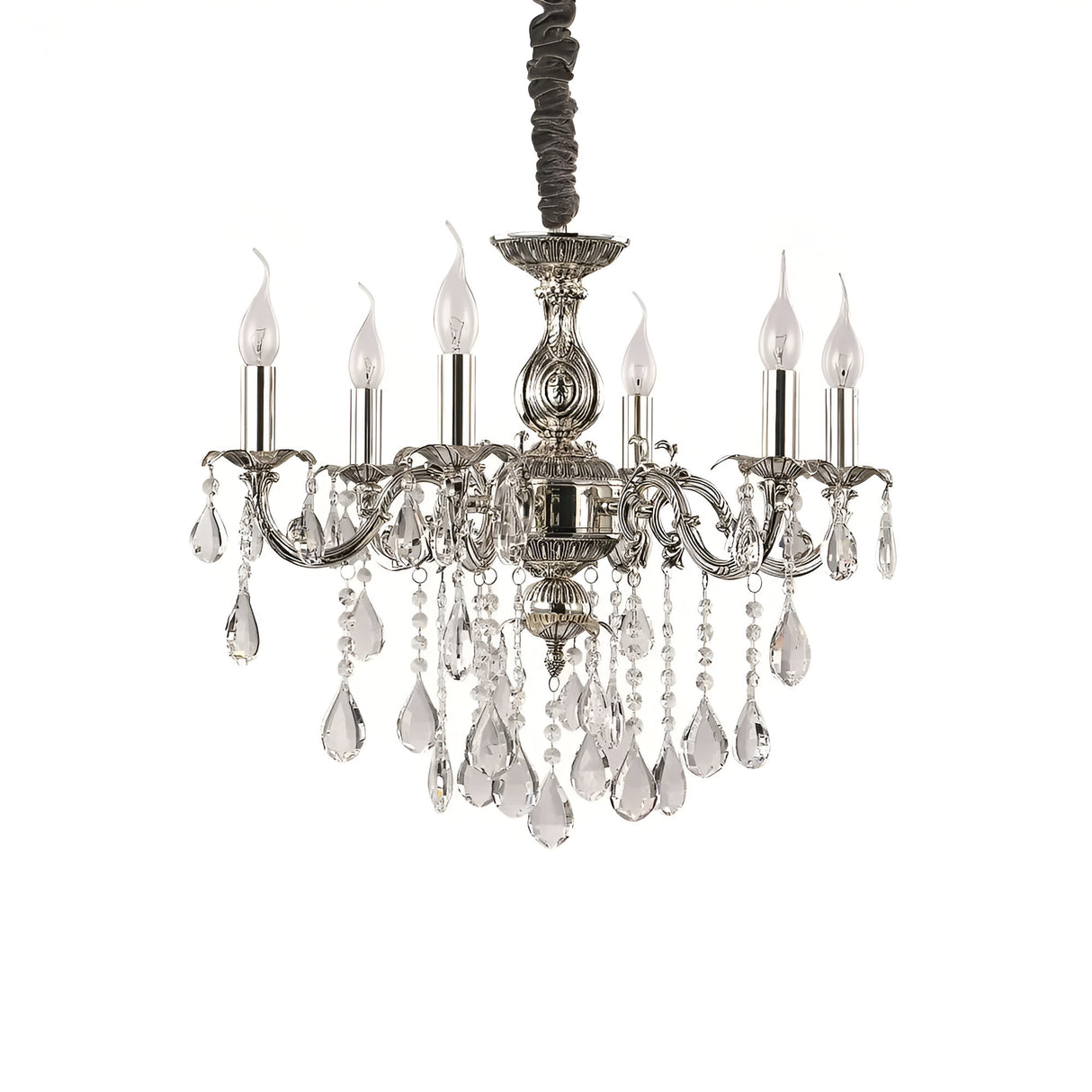 Ex-Display Palace Crystal 6 Light Chandelier - Silver