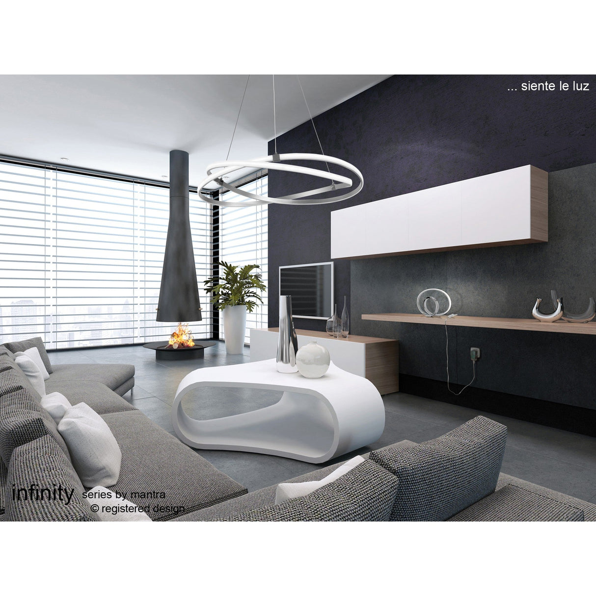 Infinity 38cm LED Suspension Light - Chrome & White
