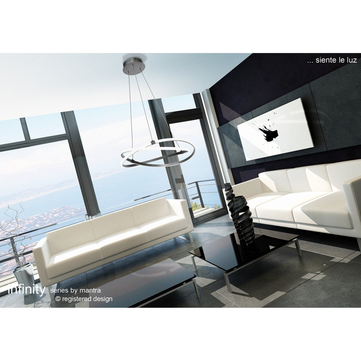 Infinity 38cm LED Suspension Light - Chrome & White