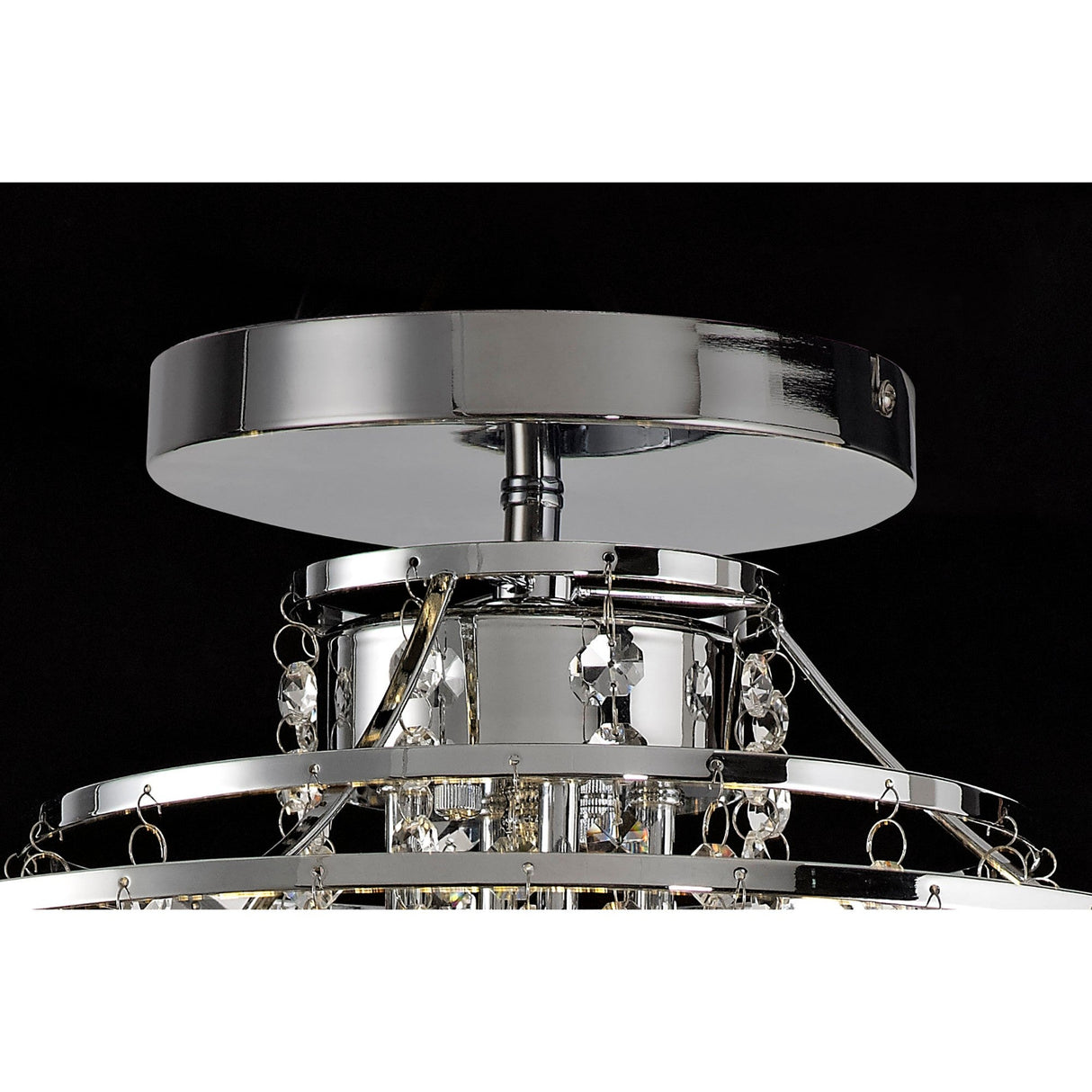 Inina 4 Light Crystal Semi-Flush Ceiling Light - Polished Chrome