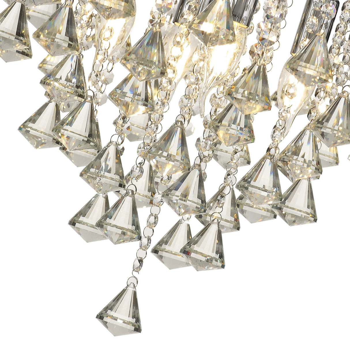 Inina 4 Light Crystal Semi-Flush Ceiling Light - Polished Chrome