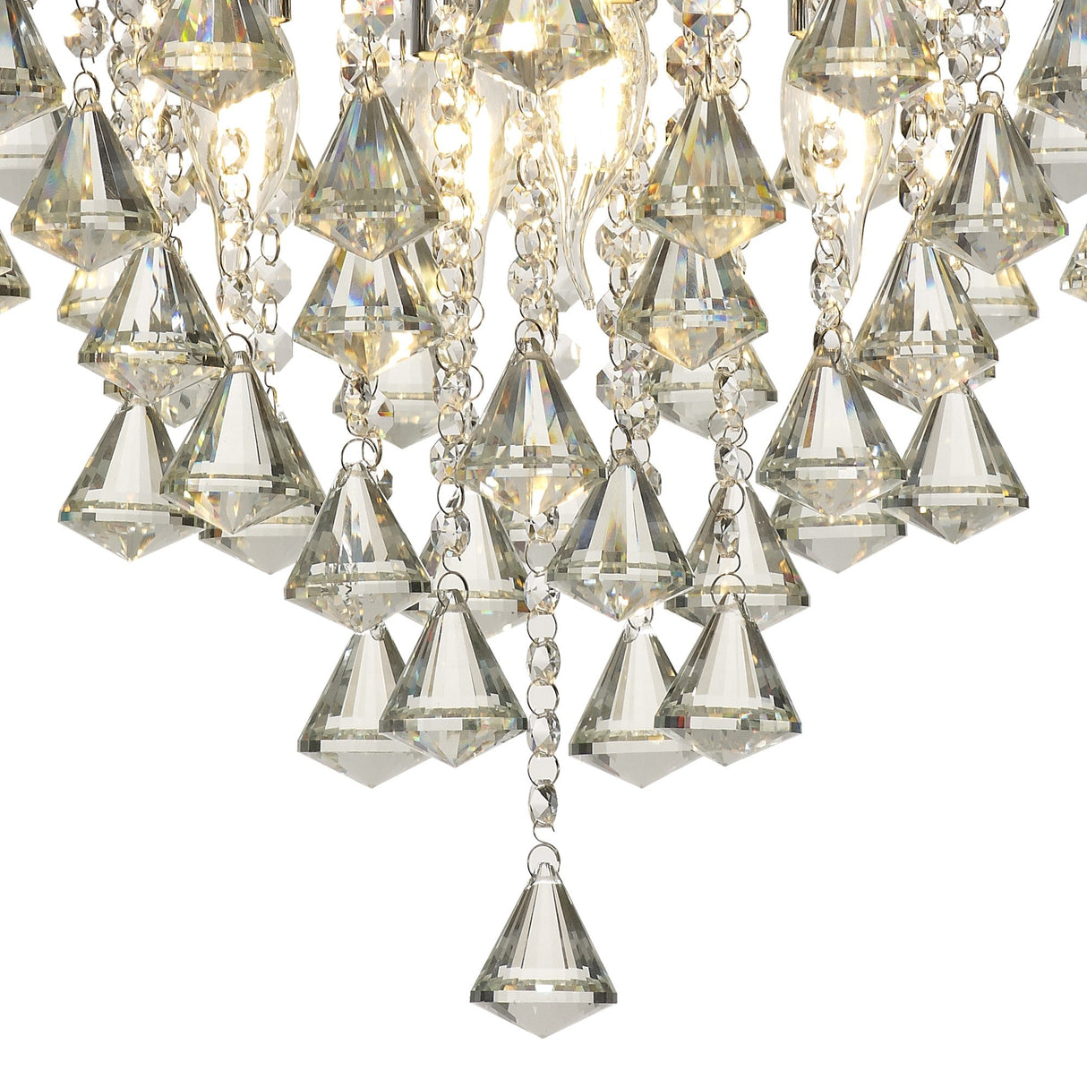 Inina 4 Light Crystal Semi-Flush Ceiling Light - Polished Chrome