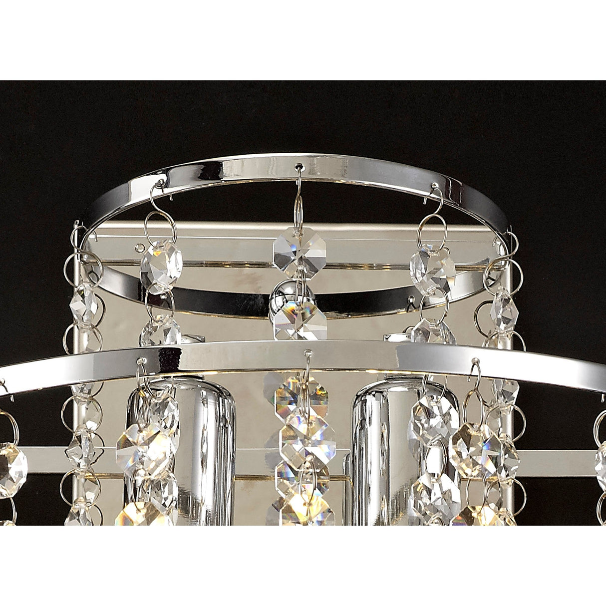 Inina 2 Light Crystal Wall Light With Switch - Chrome