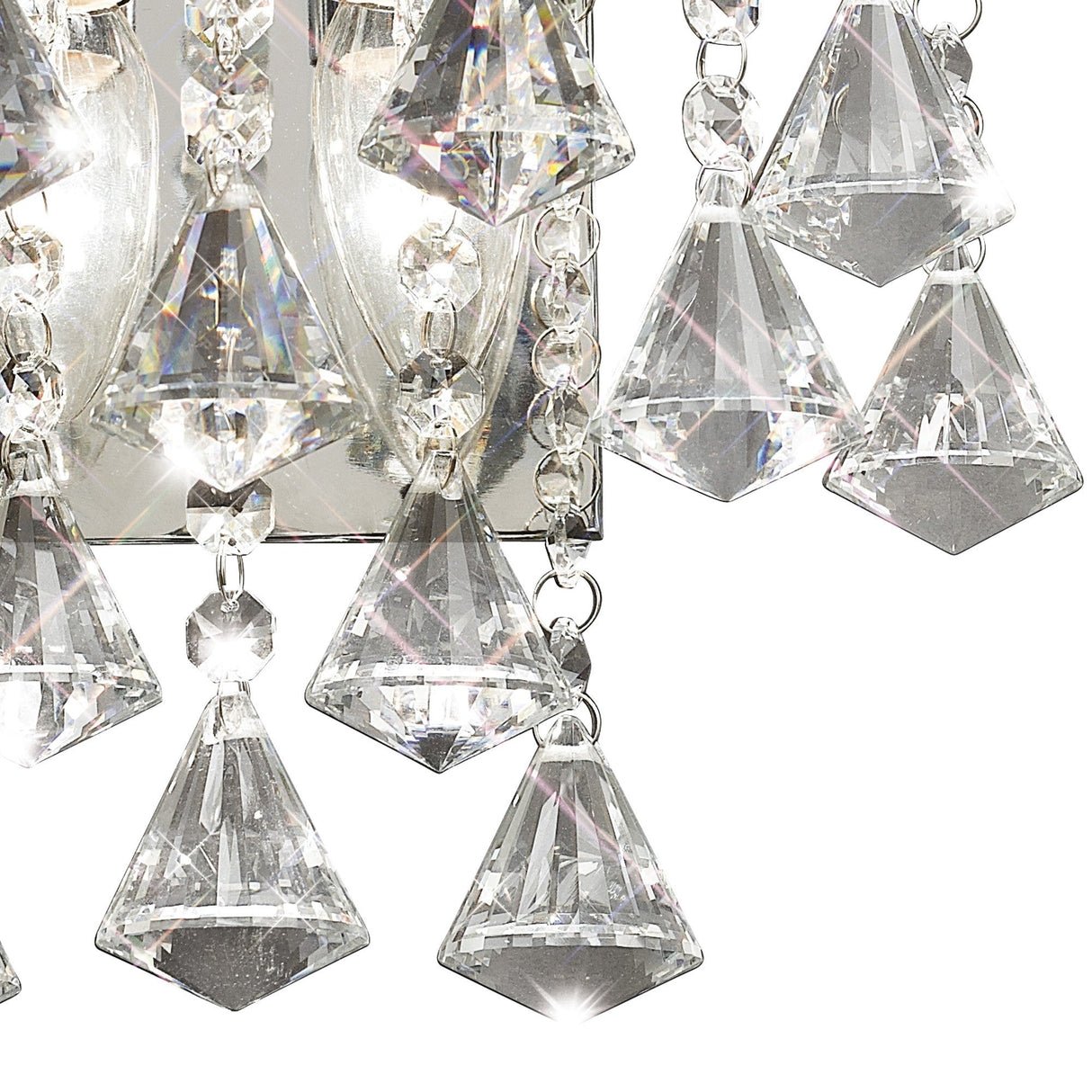 Inina 2 Light Crystal Wall Light With Switch - Chrome