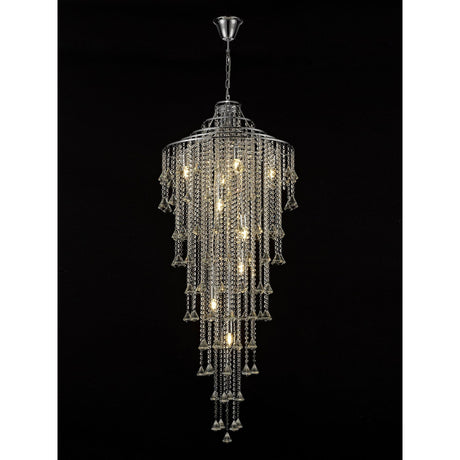 Inina 64cm 9 Light Crystal Chandelier - Polished Chrome