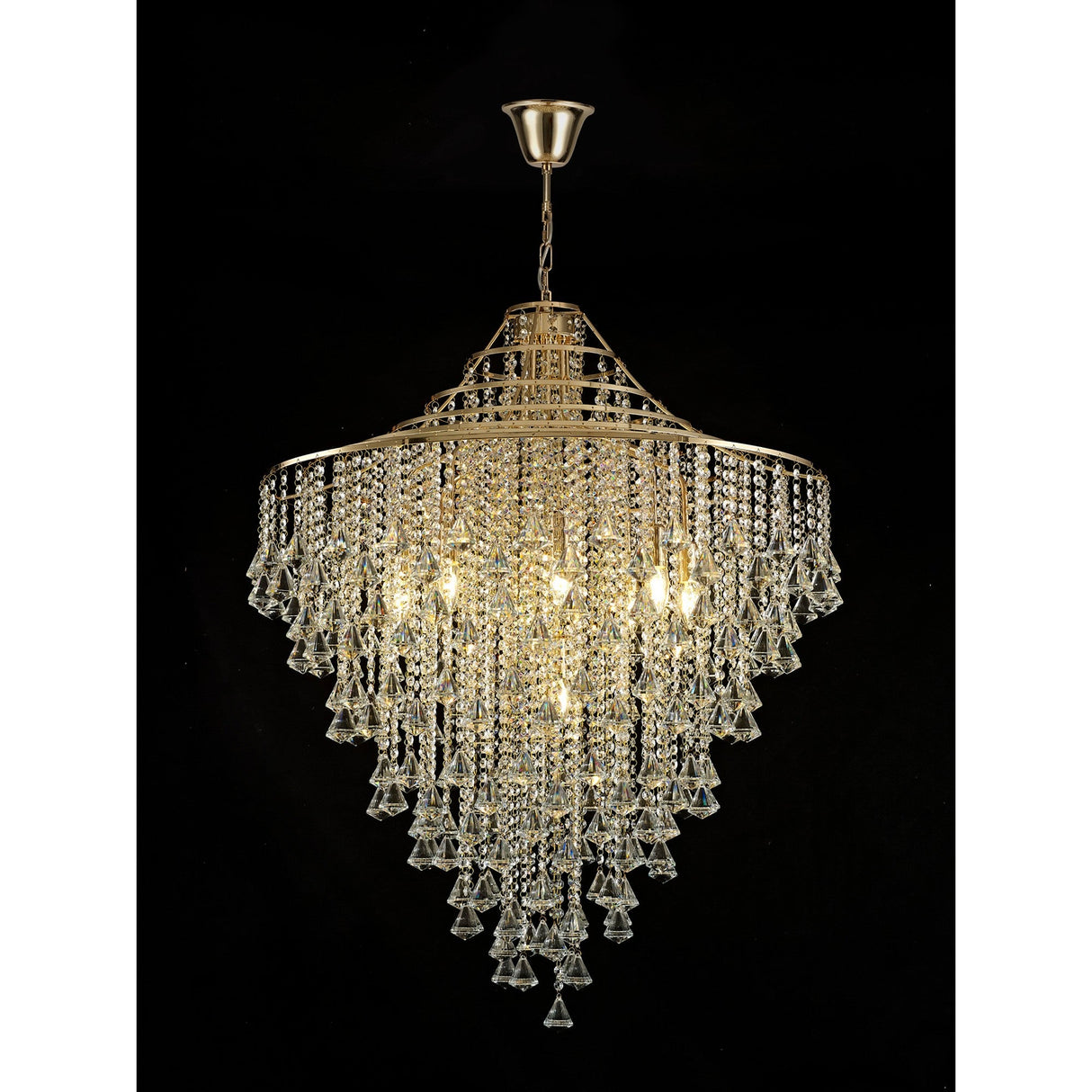Inina 88cm 9 Light Crystal Chandelier - French Gold