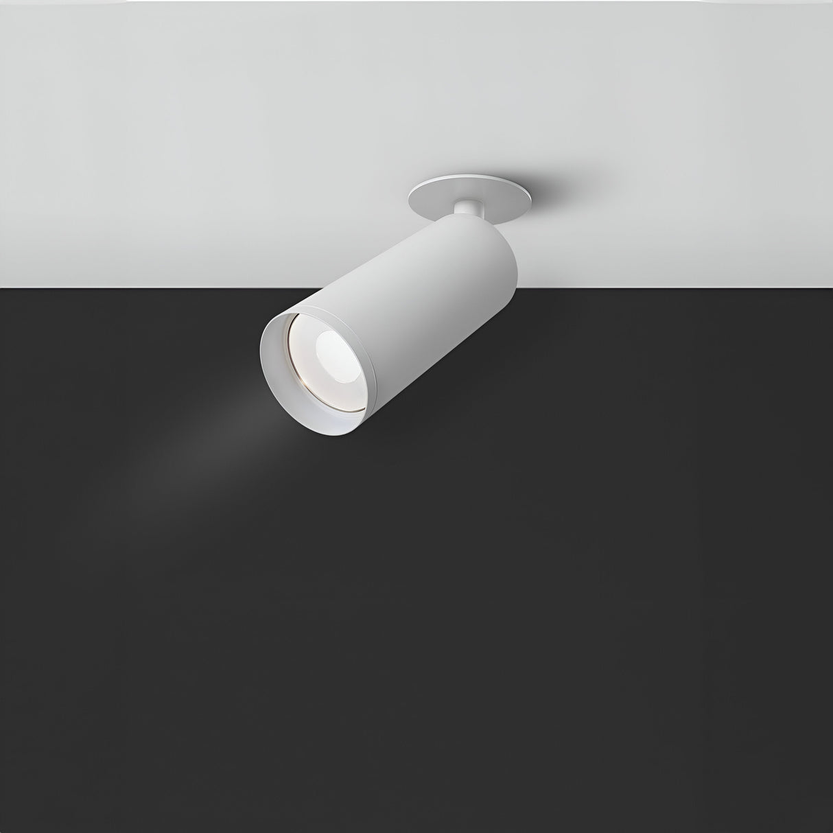 Interior view of Focus Single Recessed Spotlight, highlighting its seamless integration into ceilings