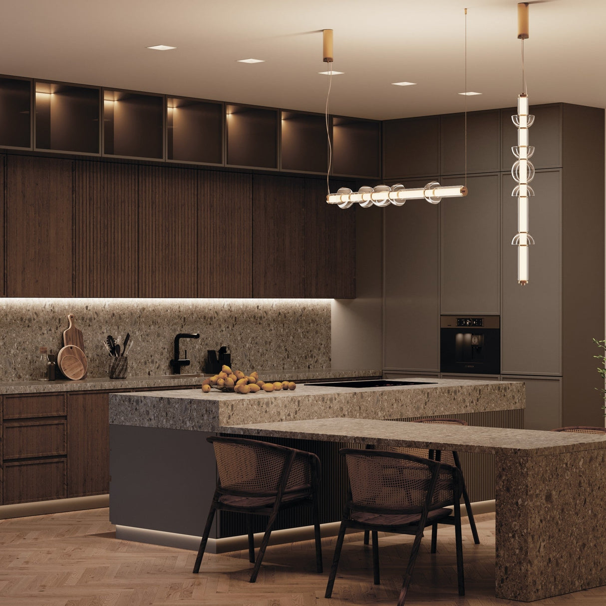 Okno LED Square Recessed Downlight in white, shown in a minimalist interior setup to illustrate its contemporary appeal