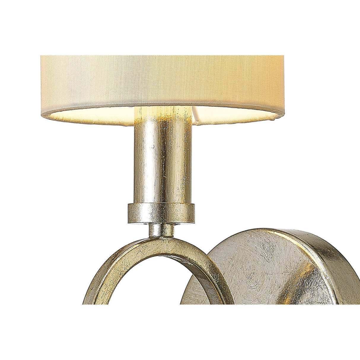 Isabella 1 Light Wall Light - Silver With Beige Shade