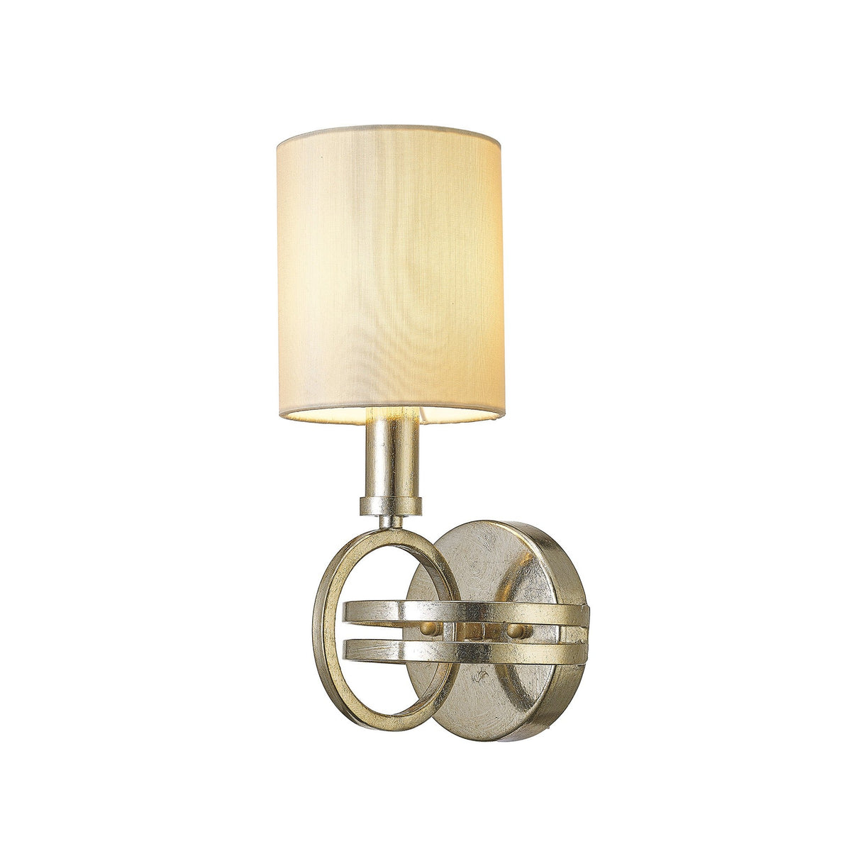 Isabella 1 Light Wall Light - Silver With Beige Shade