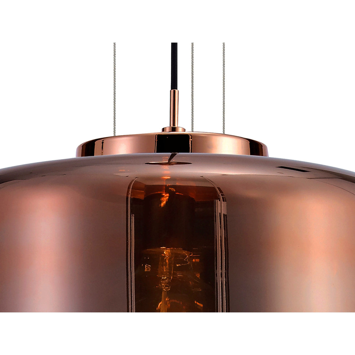Jarras 40cm 1 Light Glass Pendant Light - Copper & Rose Gold