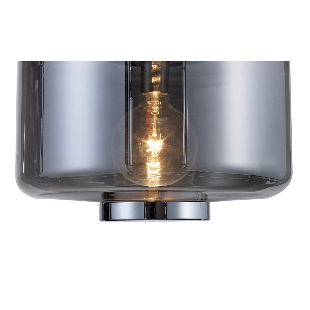 Jarras 40cm 1 Light Glass Pendant Light - Chrome & Ash Grey