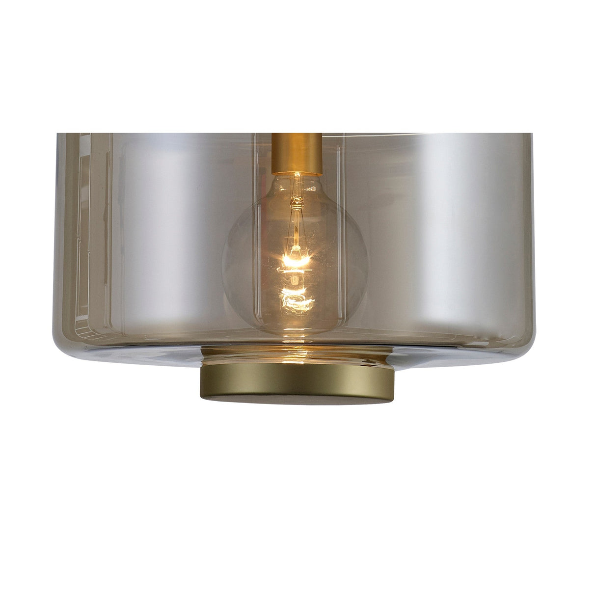 Jarras 40cm 1 Light Glass Pendant Light - Matt Gold & Cognac