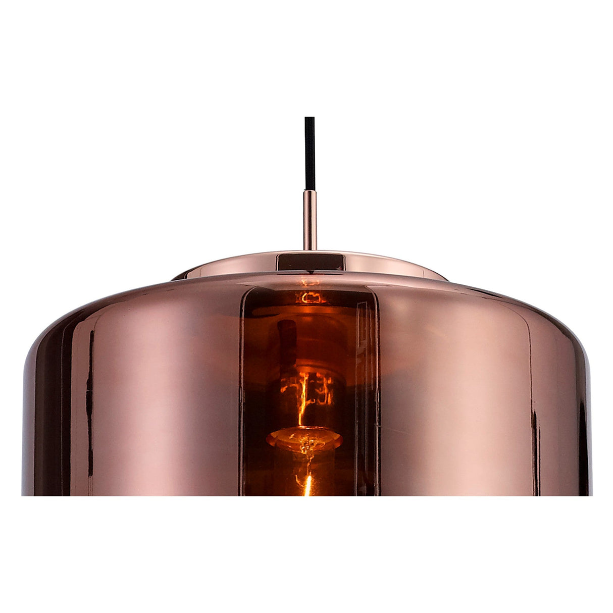 Jarras 30cm 1 Light Glass Pendant Light - Copper & Rose Gold