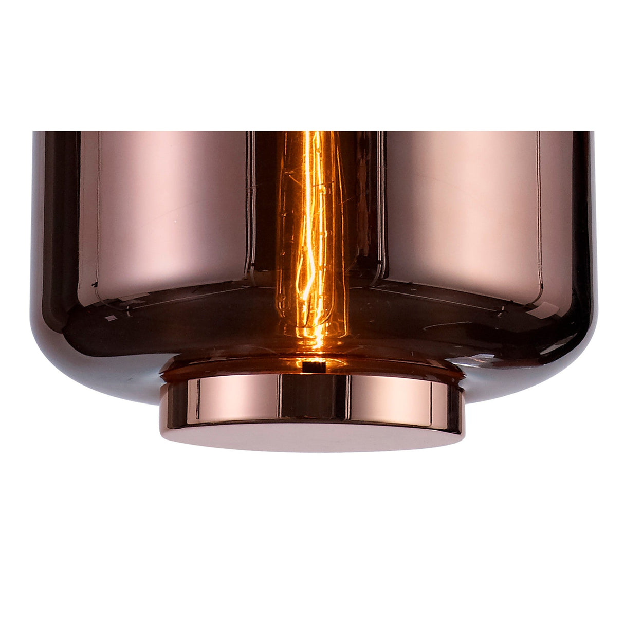 Jarras 30cm 1 Light Glass Pendant Light - Copper & Rose Gold