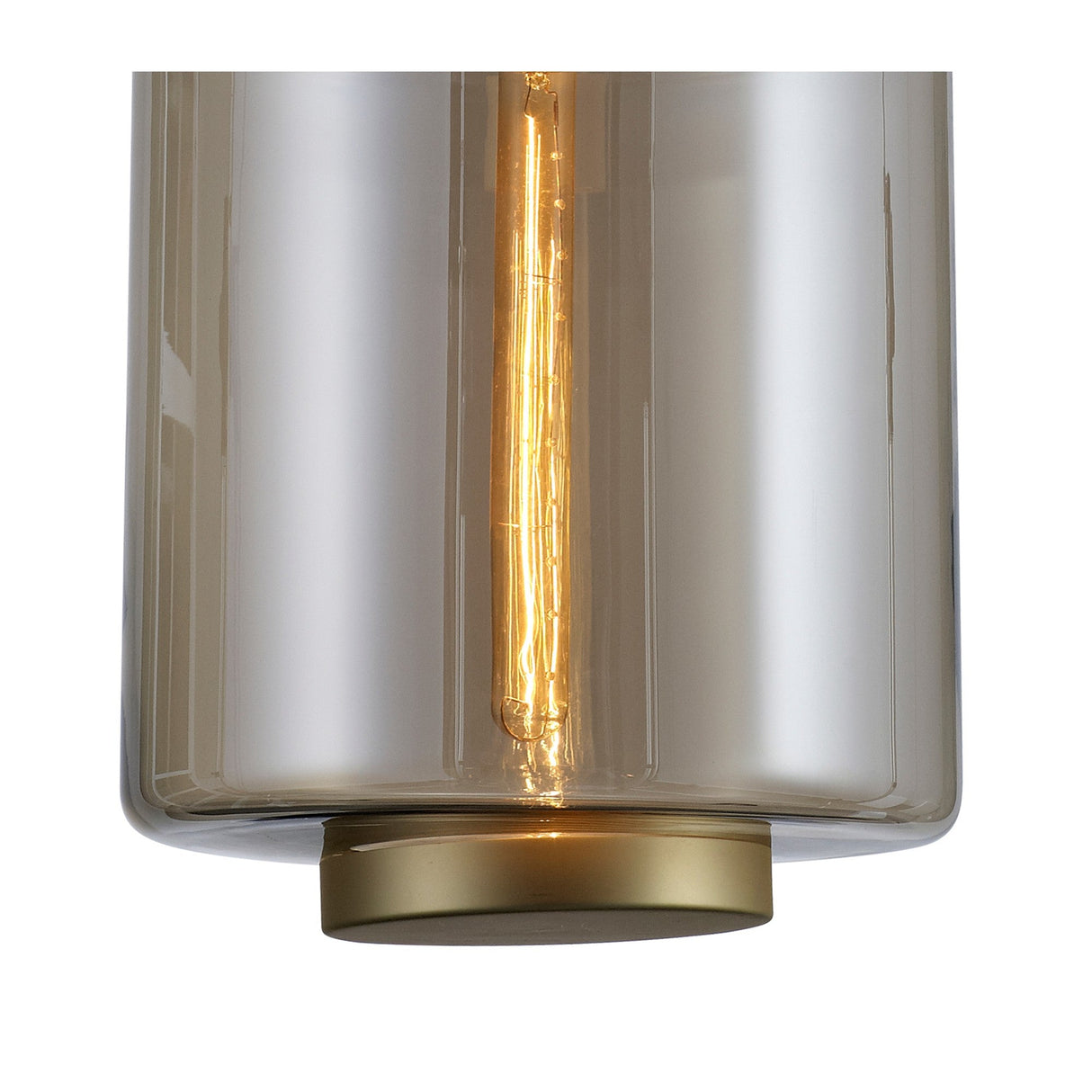 Jarras 30cm 1 Light Glass Pendant Light - Matt Gold & Cognac