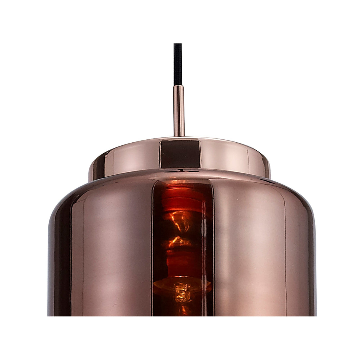 Jarras 20cm Large 1 Light Glass Pendant Light - Copper & Rose Gold