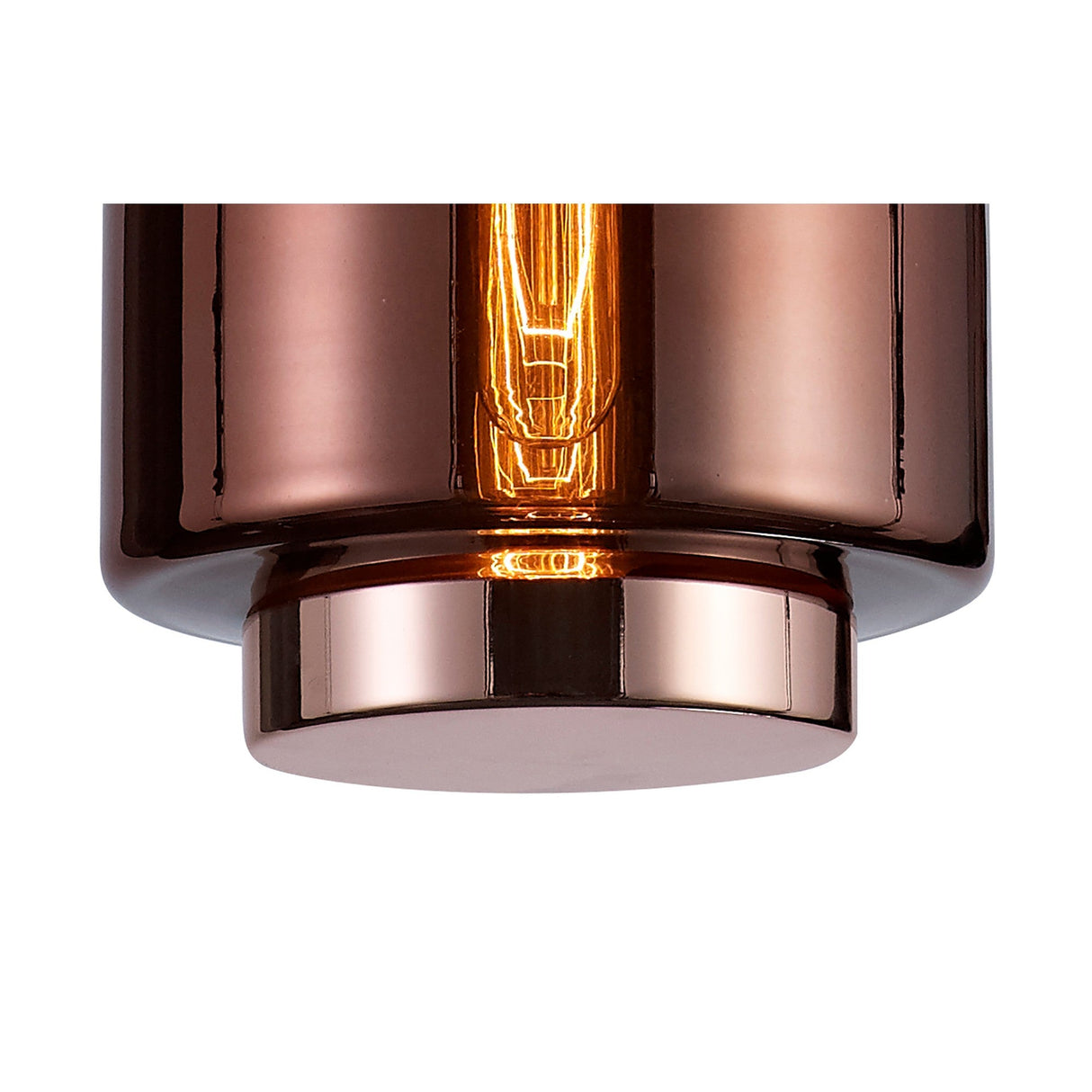 Jarras 20cm Small 1 Light Glass Pendant Light - Copper & Rose Gold