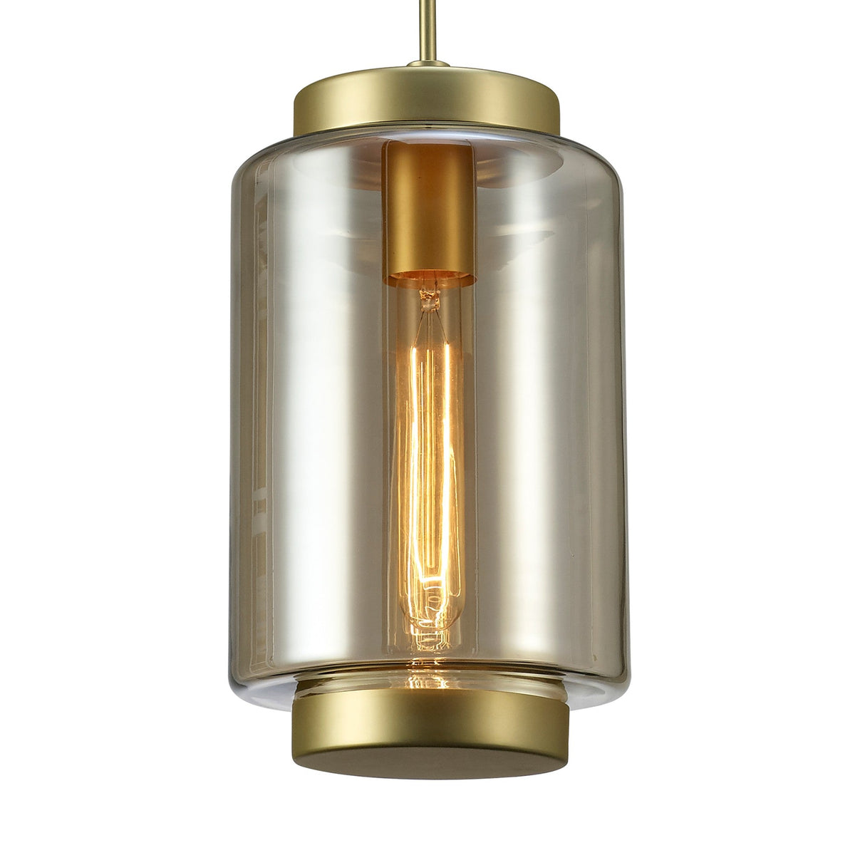 Jarras 20cm Small 1 Light Glass Pendant Light - Matt Gold & Cognac