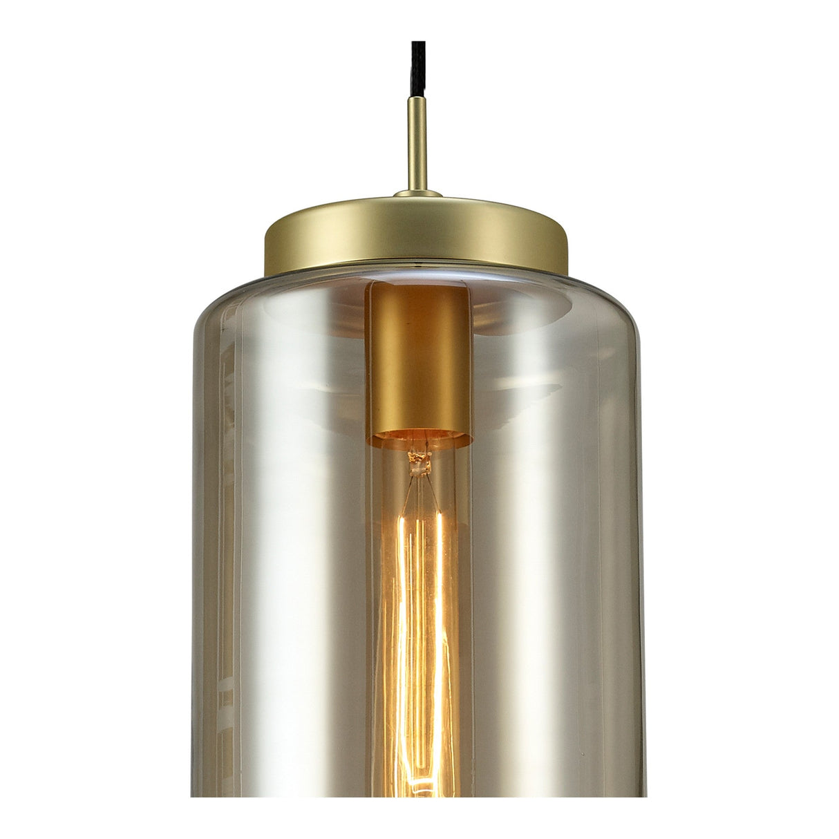 Jarras 20cm Small 1 Light Glass Pendant Light - Matt Gold & Cognac