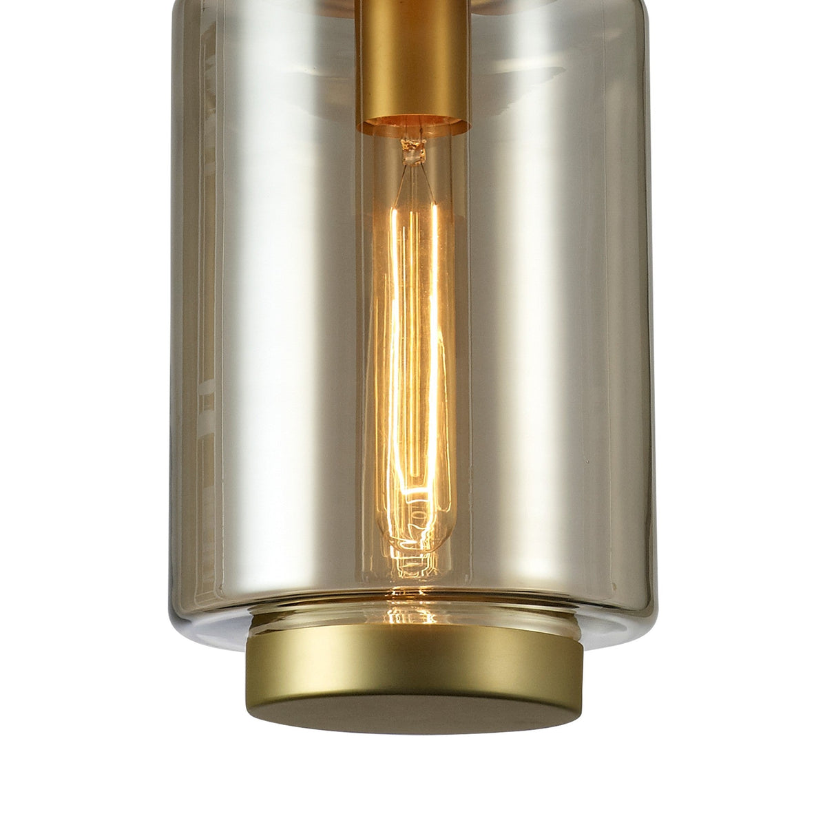 Jarras 20cm Small 1 Light Glass Pendant Light - Matt Gold & Cognac