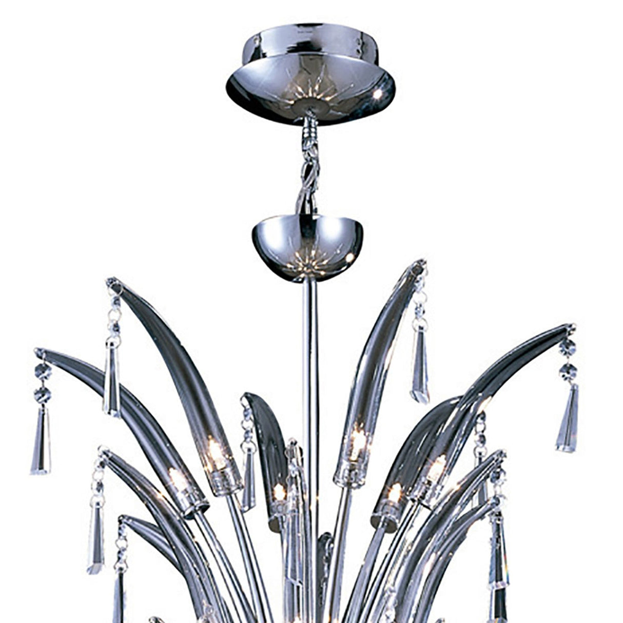 Jasper 18 Light Crystal Semi-Flush Ceiling Light - Polished Chrome