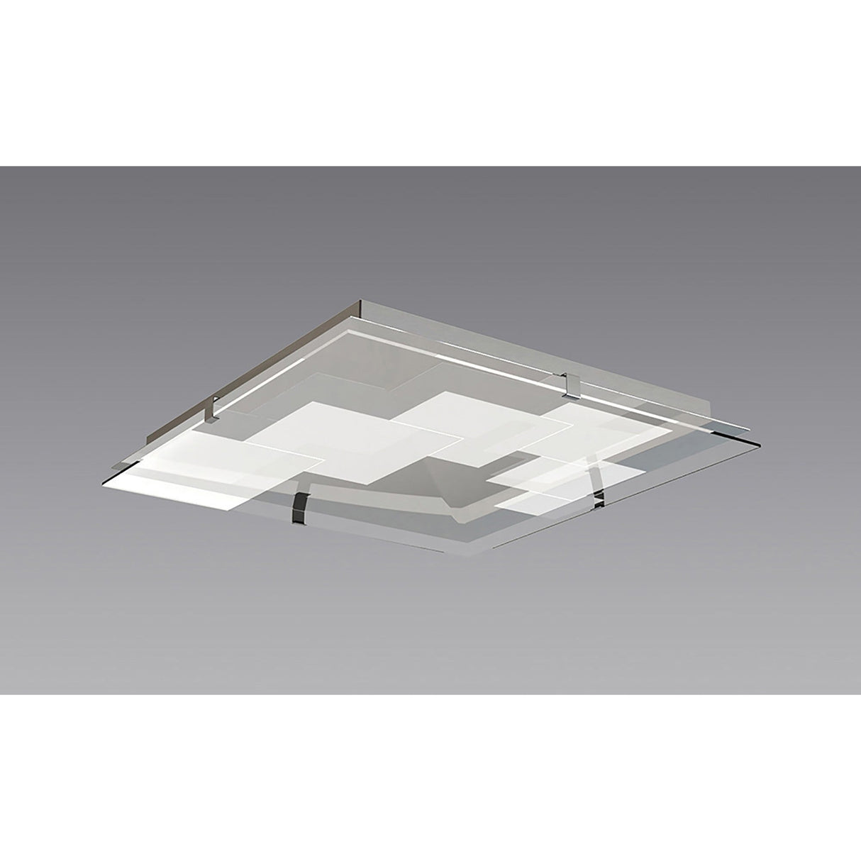 Jersey LED Opal Glass Flush Ceiling Light 3000K 20W - Polished Chrome