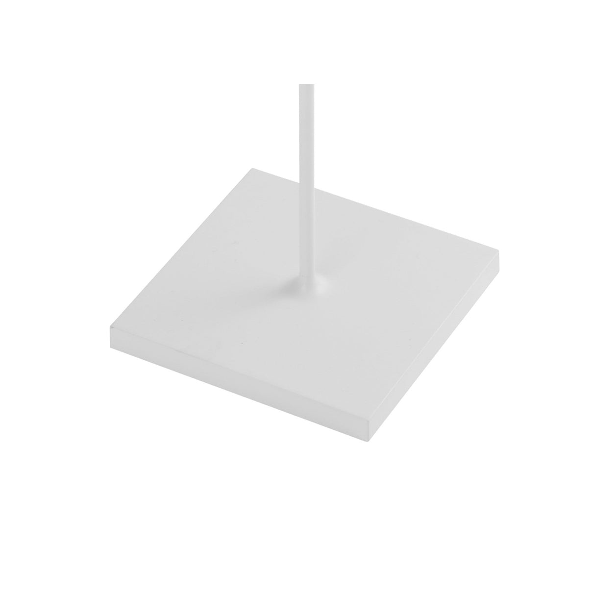 The K2 LED Battery Operated Outdoor Floor Lamp 2.2W 3000K in white features a flat square base with a thin vertical pole at its center, shown against a white background.
