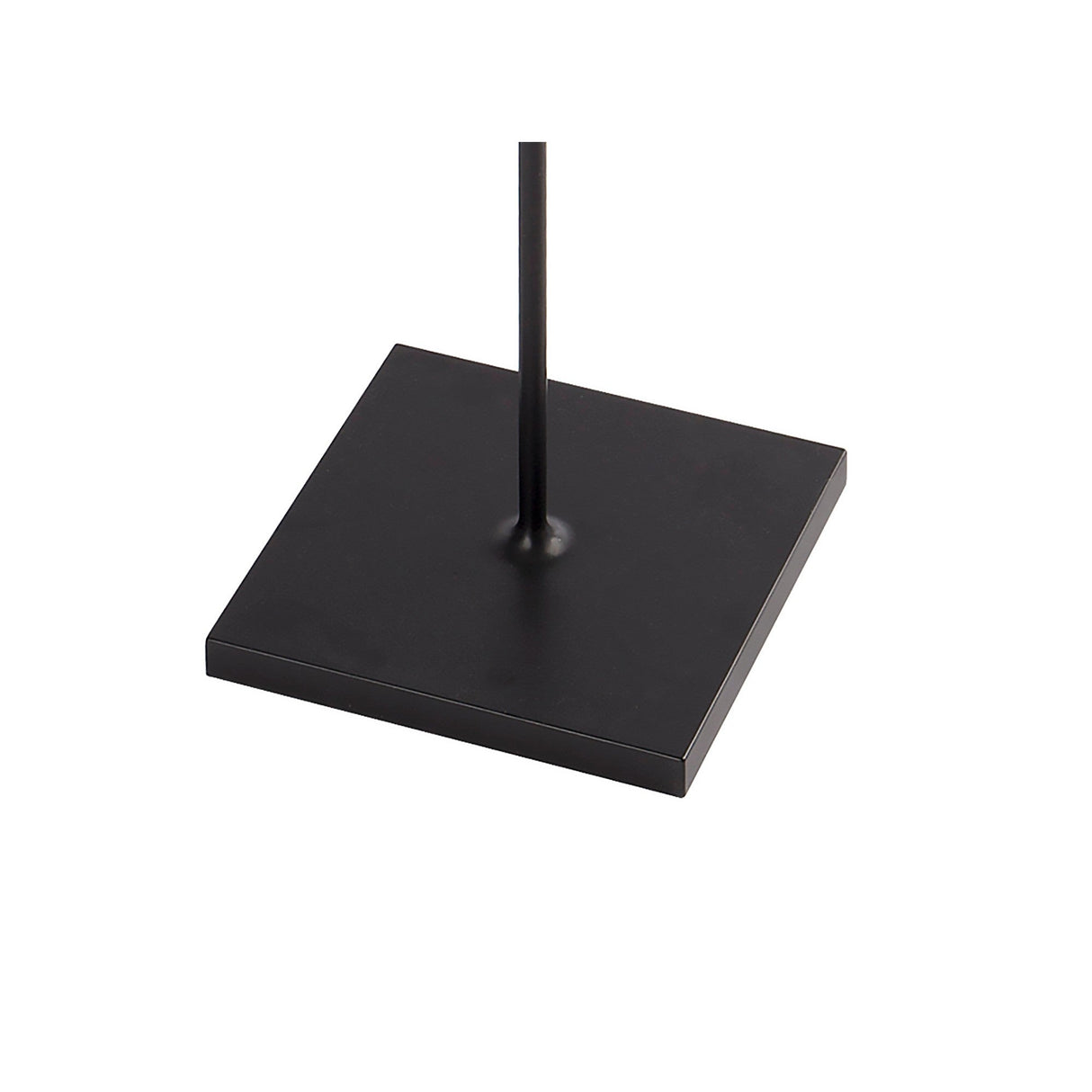 The K2 LED Battery Operated Outdoor Floor Lamp (2.2W, 3000K) in black features a modern design with a thin vertical rod and square metal base, displayed on a white background.