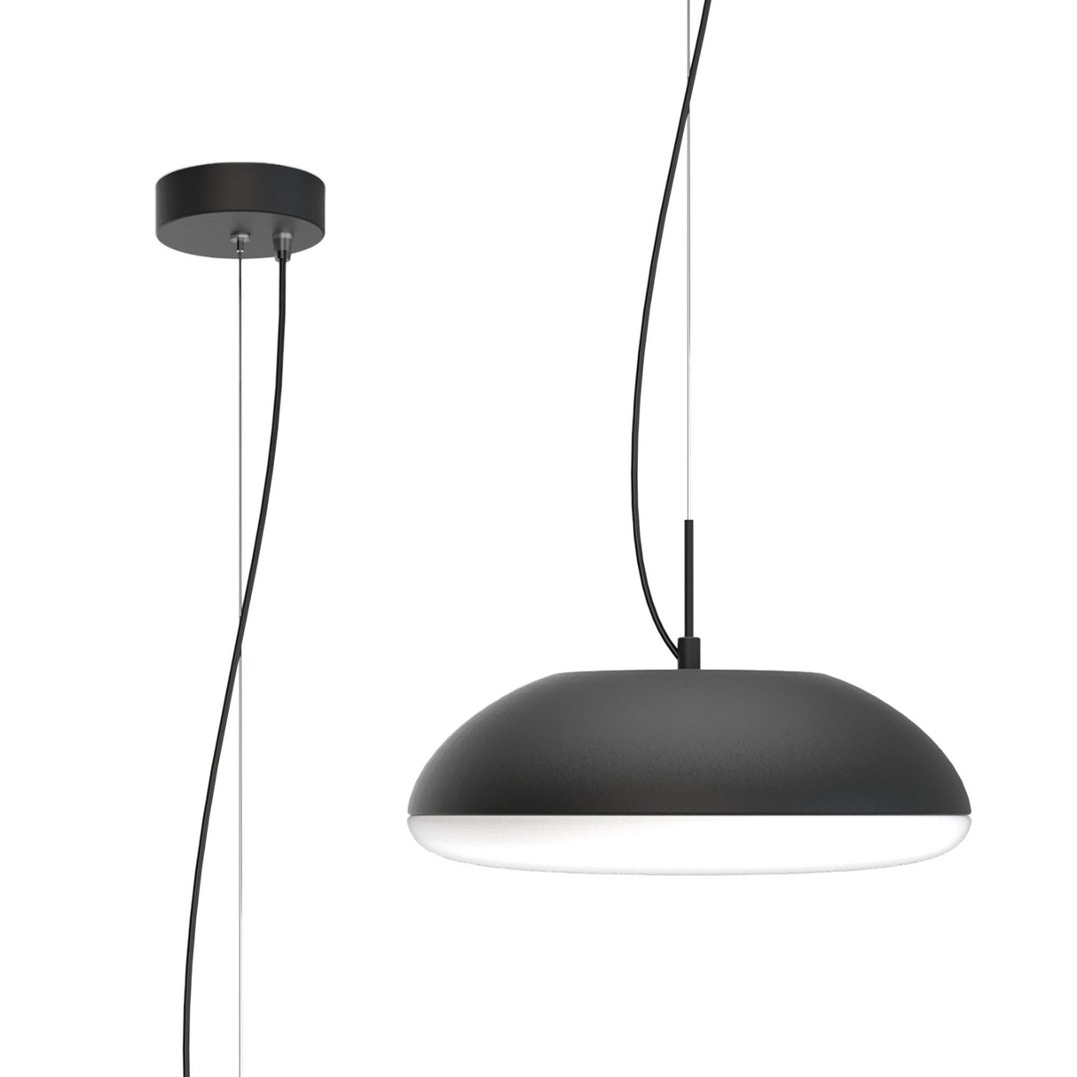 Kazz Small Round 4 Light Pendant Light - Black