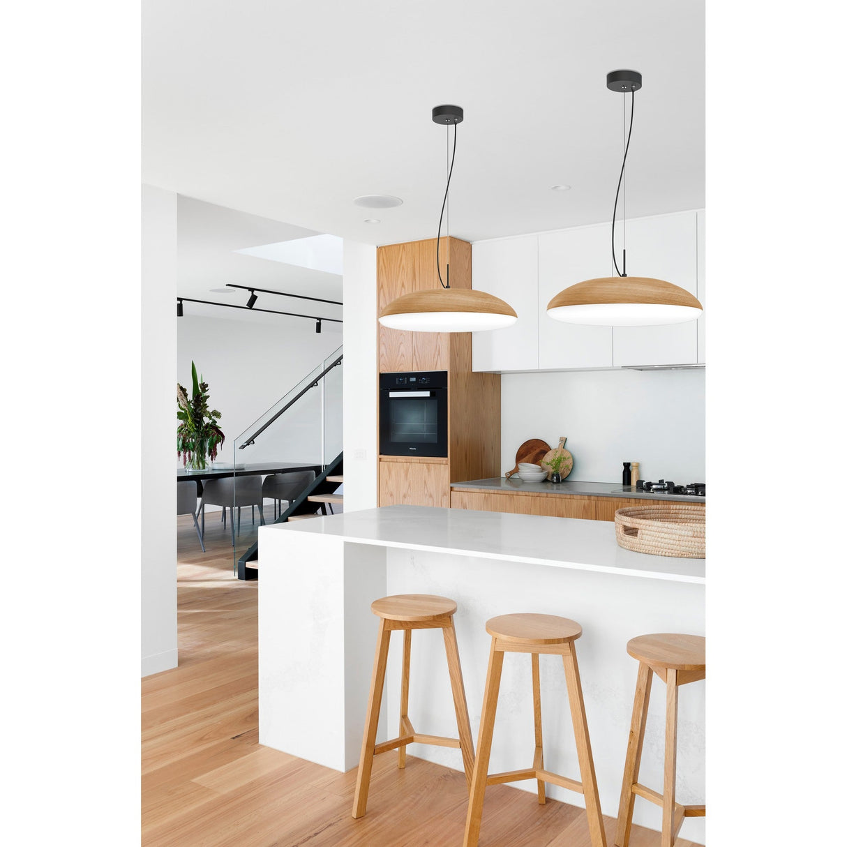 Kazz Large Round 6 Light Pendant Light - Brown