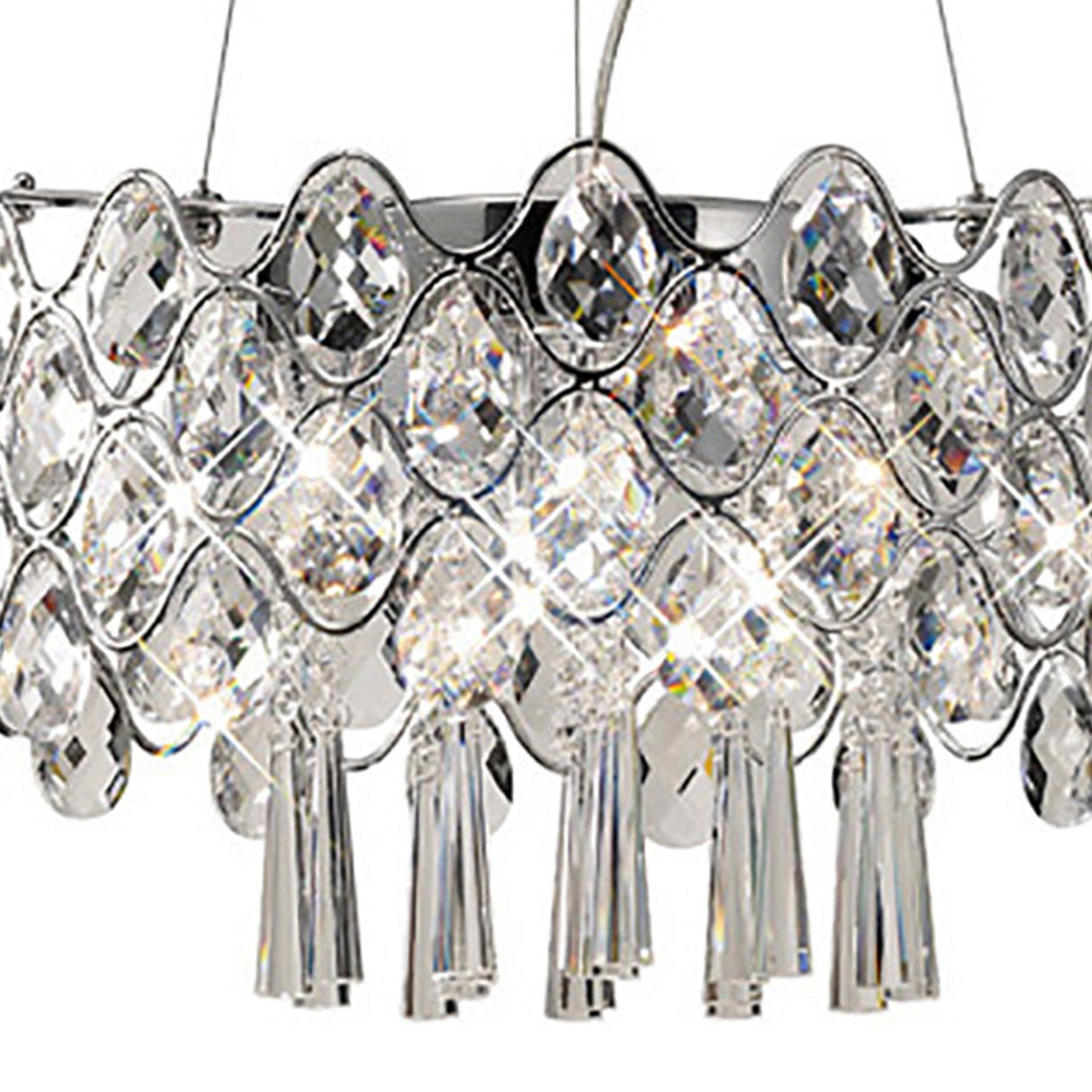 Kenzie 49cm 10 Light Crystal Suspension Light - Polished Chrome