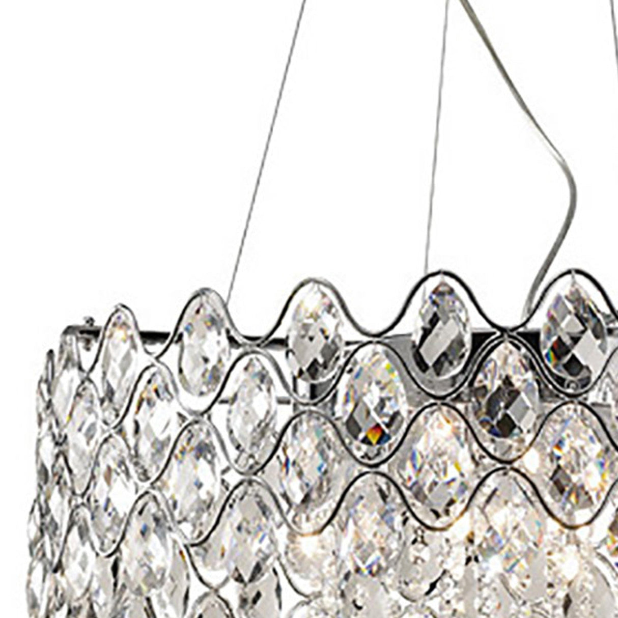 Kenzie 66cm G4 16 Light Crystal Suspension Light - Polished Chrome