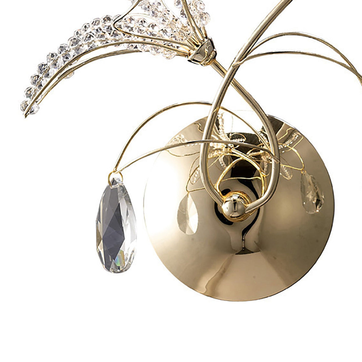 Kenzo 2 Light Crystal Wall Light With Switch - Gold