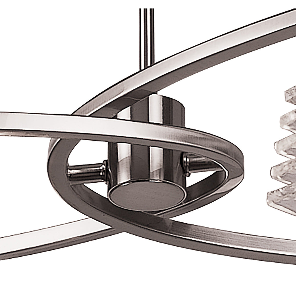 Keops 49cm Telescopic 4 Light Chandelier/Semi-Flush Ceiling Light - Nickel