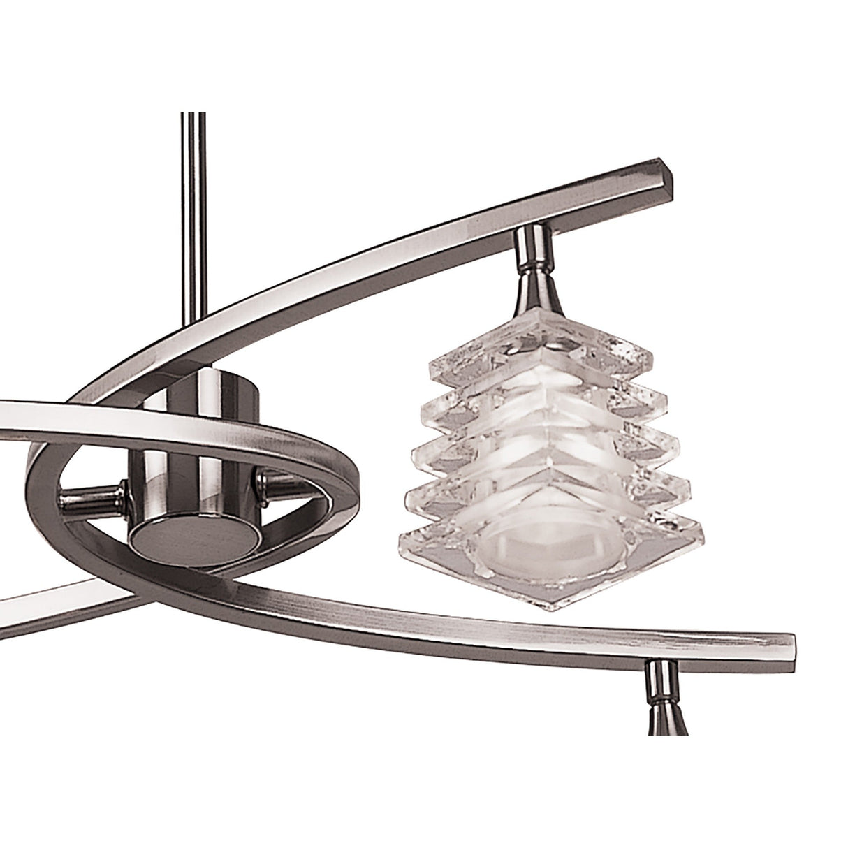 Keops 49cm Telescopic 4 Light Chandelier/Semi-Flush Ceiling Light - Nickel