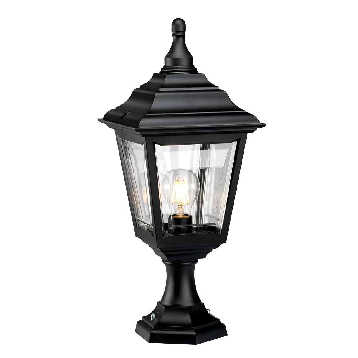 Kerry 1 Light Pedestal/Porch - Black