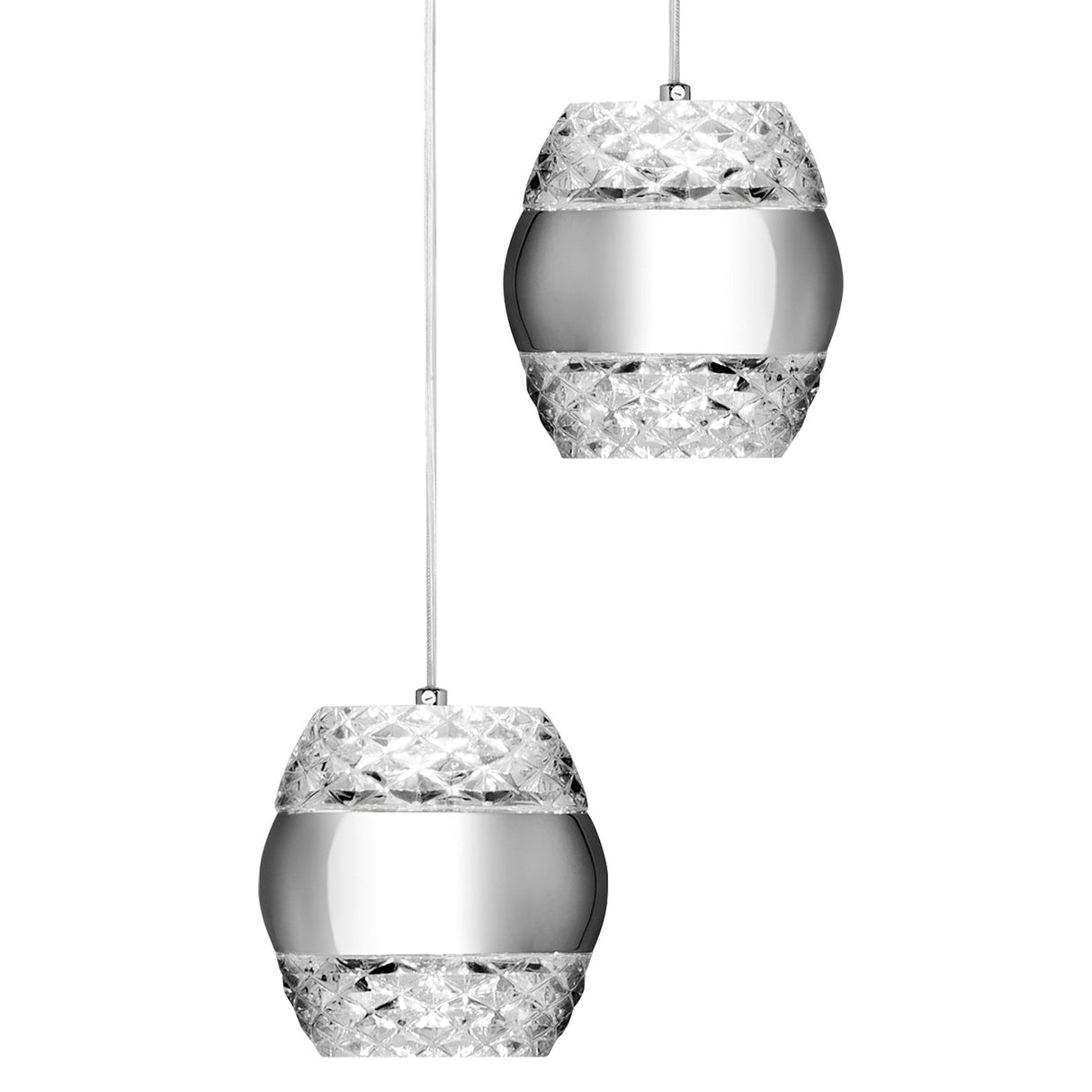 Khalifa 5 Light LED Glass Cluster Pendant Light - Polished Chrome