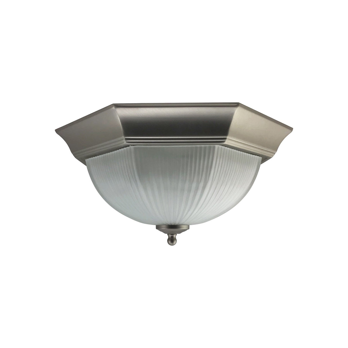 Fia 2 Light Flush Ceiling Light - Nickel