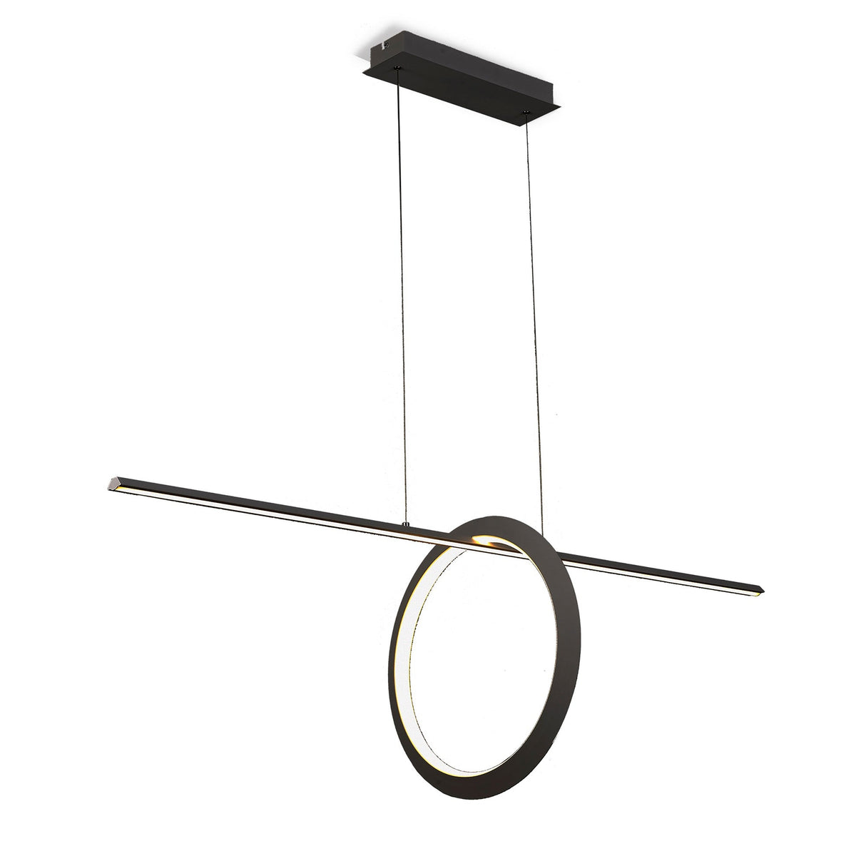 Kitesurf Loop Under LED Linear Suspension Light - Black