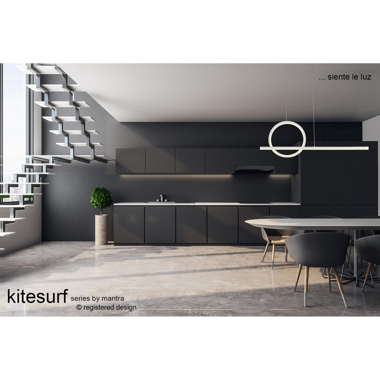 Kitesurf Loop LED Linear Suspension Light - White