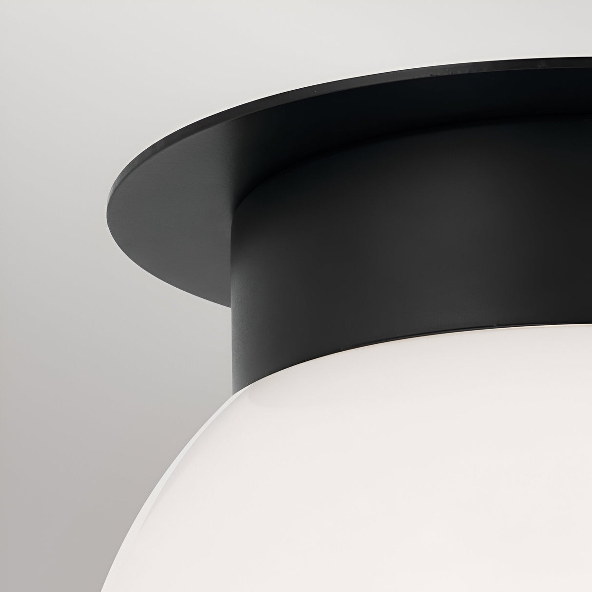 Albers 1 Light Opal Glass Globe Flush Ceiling Light - Black