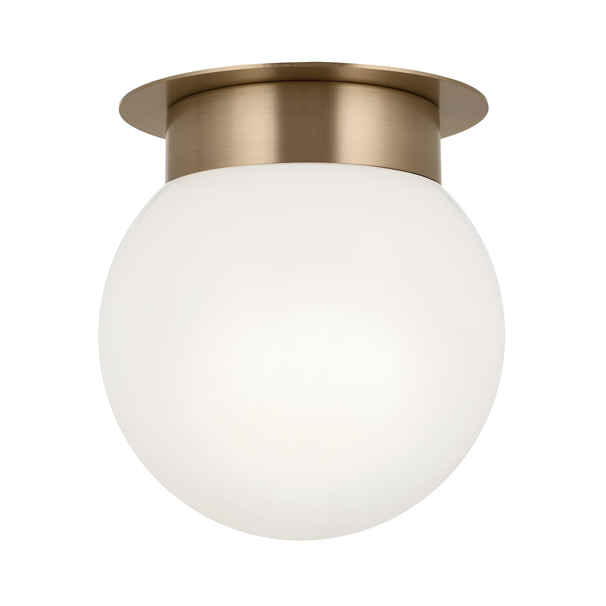 Albers 1 Light Opal Glass Globe Flush Ceiling Light - Champagne
